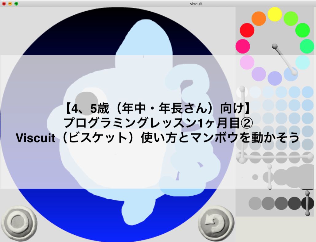 4 5歳 年中 年長さん 向け プログラミングレッスン1ヶ月目 Viscuit ビスケット 使い方とマンボウを動かそう ゆきらぼ